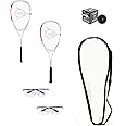 Dunlop Sports Squash Racquet Set (Includes 2 Racquets, 2 Eyeguards, 1 Ball, Cover) (Advanced)