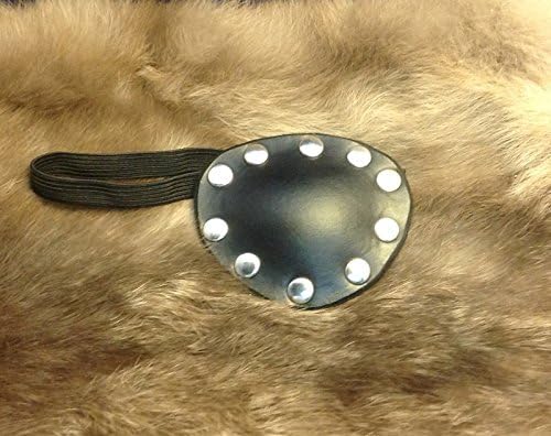 Leather Studded Eye Patch Cosplay LARP Steampunk Pirate Theater Stage TV - Black