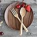Wooden Forks and Spoons Set, ADLORYEA 6 Piece Natural Wooden Utensils for Eating, 7.5 Inch Handmade Korean Wood Spoon for Pasta, Dinner, Tea, Salad Desserts, Chips, Snacks, Cereal, Fruit