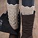 FAYBOX Women's Short Leg Warmer Crochet Boot Cover (Short Khaki)