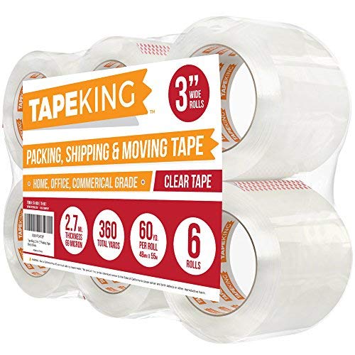 Tape King Clear Packing Tape 3 Inch Wide (2.7mil Thick) 60 Yards Per