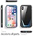 iPhone Xs Case, iPhone X Case, Poetic Guardian [Scratch Resistant Back] [Built-in-Screen Protector] Full-Body Rugged Hybrid Bumper Clear Case for Apple iPhone X (2017)/ iPhone Xs (2018) - Black/Blue