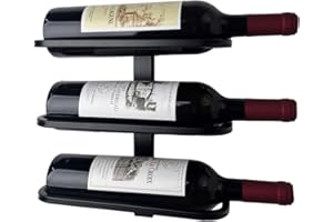 Wall Mounted Wine Rack, Industrial Metal Wine Holder Rack (3 Bottles)