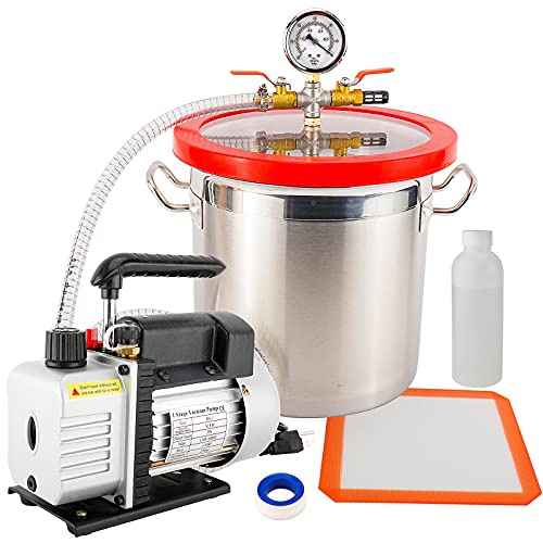 Toolly 3 Gallon Vacuum Chamber and 3 CFM Pump Kit for Degassing