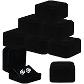 Mirrline 8 Pcs Velvet Jewelry Gift Boxes Black Pendant Case Jewelry Display Box Set for Wedding Engagement Birthday Anniversary - Earring Box