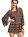 Milumia Women's Vintage Print Bell Sleeve Long Tops Loose Blouse