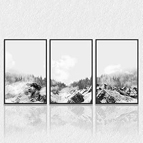 signwin 3 Piece Framed Canvas Wall Art Mountain...