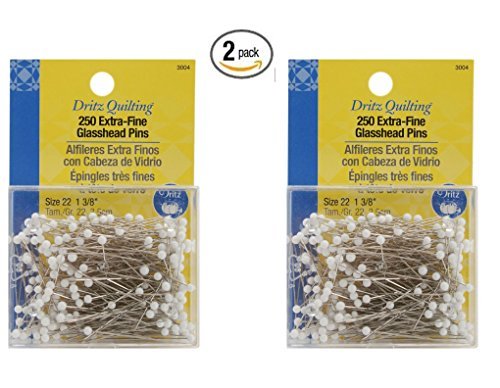 image for Dritz Quilting Extra Fine Glass Head Pins , 250 Count 2 Pack of 250 co