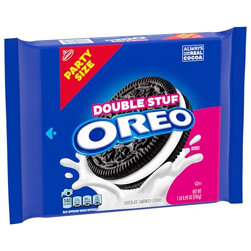 OREO DOUBLE STUF CHOCOLATE SANDWICH COOKIES, PARTY SIZE, 707G