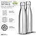 Modern Innovations 17 Ounce Stainless Steel Water Bottles, Vacuum Insulated Double Walled Leak Proof Sports Water Bottle, 1 Pack, Chrome