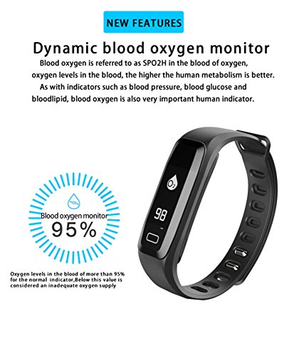 Smart Watch Fitness Tracker READ R6.PRO Heart Rate Monitor Blood Pressure Bracelet Pedometer Activity Tracker Sleep Monitoring Call SMS SNS Remind Watch for Android IOS Valentine's Day Gift (black)