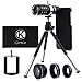 CamKix Camera Lens Kit Compatible with Apple iPhone 6 / 6S incl. 12x Telephoto Lens, Fisheye Lens, Macro Lens, Wide Angle Lens, Tripod, Phone Holder, Holder Ring, Hard Case, Bag and Cleaning Cloth
