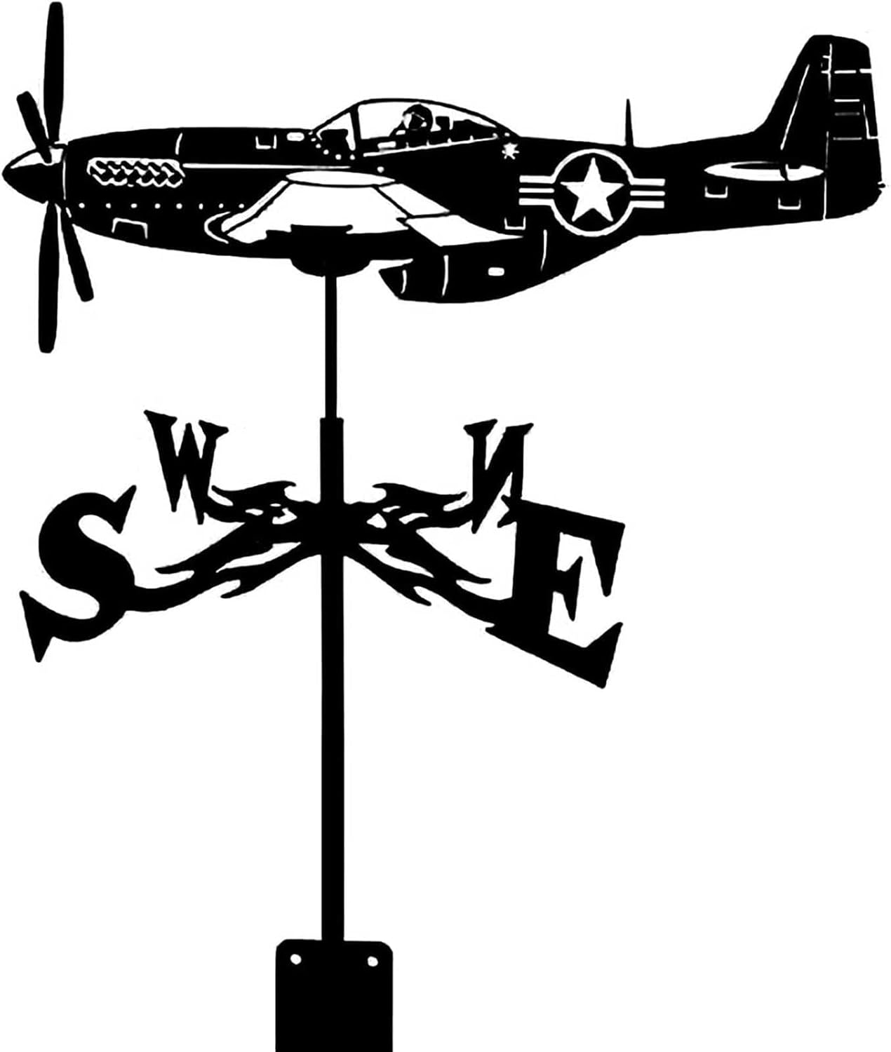 Weathervanes - Exquisite Metal Weather Vane Ornament Air Plane Spinners for Yard and Garden, Roof Decorative Weather Vane, Wind Direction Indicator Kit, Outdoor Garden Lawn Metal Bracket Weathervane