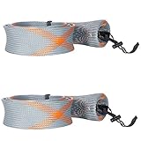 SF Standard Spinning Rod Sock Fishing Rod Sleeve Rod Cover Braided Mesh Rod Protector Pole Gloves Fishing Tools for Spinning Fishing Rod (New Gray/Orange/2PCS)