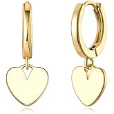 MSCHA HOME Earrings for Women Gold Dangle Huggie Hoop 14K Gold Plated Small Simple Hypoallergenic Jewelry Gift