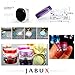 JABUX Double Layer Cosmetic Bag Black with Dot Travel Toiletry Cosmetic Makeup Bag Organizer With Mirror(Free 3 gram Cosmetic Sample Containe 2 Pieces) (Black)