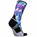 Zensah Limited Edition Running Socks - Fun and Crazy Mini Crew Compression Socks, Moisture Wicking and Anti Blister