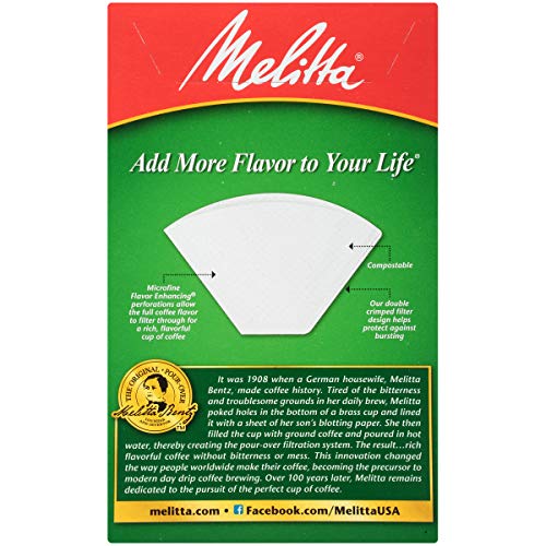 Melitta 2 Cone Coffee Filters, White, 100 Count Pricepulse