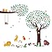 DECOWALL DA-1312P1410 Large Tree with Animal Friends and Branch with Owls Kids Wall Decals Wall Stickers Peel and Stick Removable Wall Stickers for Kids Nursery Bedroom Living Room