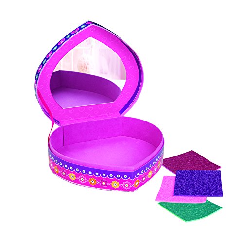 ORB The Factory Sticky Mosaics Heart Jewelry Box Arts & Crafts, Pink/Purple/Teal, 8.26" x 2.64" x 7.67"