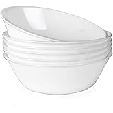 DELLING Serving Bowls Set, 43 Oz Soup and Cereal Bowls, Pasta Bowls-White Large Salad Bowls for Kitchen, Salad,Cereal, Snack Kitchen, Ceramic Bowl Set of 6