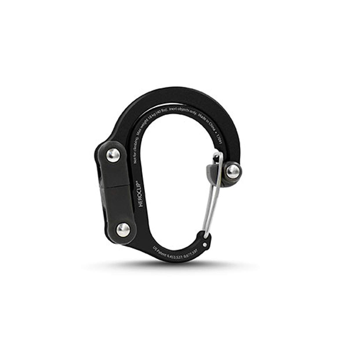 GEAR AID HEROCLIP Carabiner Clip and Hook (Mini) for Travel, Luggage and Small Bags, Black
