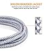 iPhone Charger Sundix Lightning to USB Cable 3Pack 10FT Nylon Braided Charging Cable Cord for iPhone X / 8 / 8 Plus / 7 / 7 Plus / 6 / 6s Plus / SE / 5s, iPad, iPod and More (White)