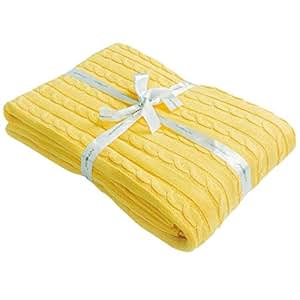 Amazon.com: NTBAY 100% Cotton Cable Knit Throw Blanket ...