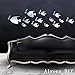 Alrens 4 Pcs 3D Acrylic Mirror Wall Sticker Decal DIY Home Sign Letters Decor Living Room Bedroom Sofa TV Background Decoration, adesivo de Parede (Silver)