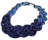 QIYUN.Z Chunky Luxury Jewelry Crystal Mesh Wrapped Twist Snake Necklace
