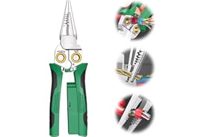 CRYMOY 8 in 1 Wire Stripper with Voltage Tester, 2025 New Multifunctional Professional Wire Stripper Electrical Pliers for Wire Cutting Stripping Crimping Repair Tool (1PCS)