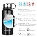 Hiwill Stainless Steel Vacuum Insulated Water Bottle, 24Hrs Cold,12Hrs Hot, 21OZ-50OZ Double Wall Thermos Flask, Travel Sports Leak Proof Drinking Bottle with Metal Strainer, BPA Free (Black, 21oz)
