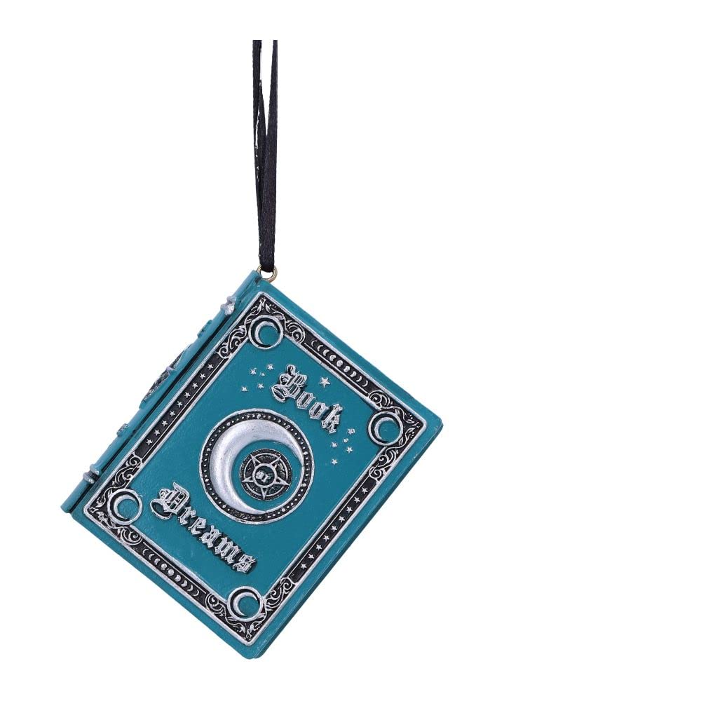 Nemesis Now Book of Dreams Hanging Ornament 7cm, Resin, Blue, Book of Dreams Hanging Ornament, Crescent Moon Design, Cast in the Finest Resin, Expertly Hand-Painted