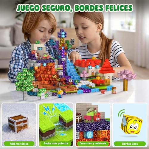 Magnetic Blocks Construction Kids 150 Pieces 2CM 3+ Magnetics, Set Magnetic Blocks Tiles Construction, Montessori Toys for Kids 4 5 6 7 8 9 10 11 12 Birthday Gifts for Girls