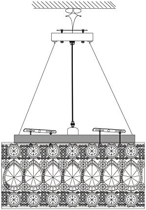 MonaLisa Gallery Crystal Chandeliers Flush Mount Ceilling Pendant Light Fixture, SML-DL177-S4 W15XH9S