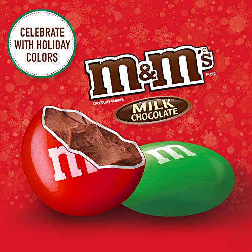 M&M's Milk Chocolate Red & Green Christmas Candy, Great for Holiday Baking, 38 Oz