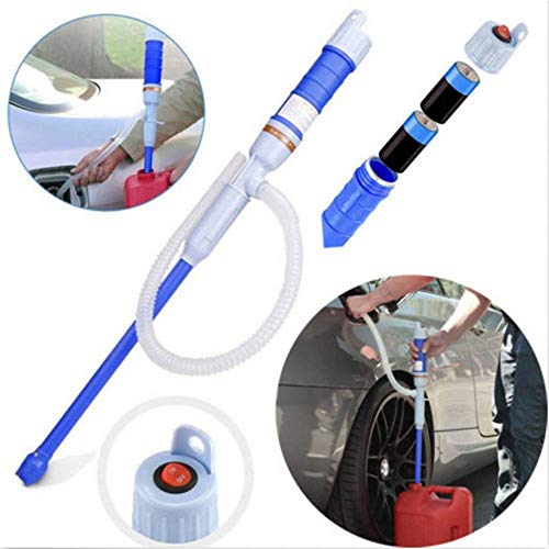 DishyKooker Pump Battery Operated Liquid Transfer Water Gas Tools Petrol Fuel Portable Car Siphon Hose Red Clarinet