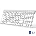 iClever Bluetooth Keyboard, Multi Device Keyboard Rechargeable Bluetooth 5.1 with Number Pad Ergonomic Design Full Size Stable Connection White Keyboard for iOS, Android, Windows primary