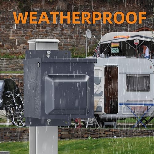 Joinfworld 50 Amp RV Power Outlet Box, 125/250V NEMA 14-50R RV Receptacle UL Listed, Weatherproof Lockable Power Outlet Panel for RV Camper Trailer Motorhome