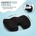 Seat Cushion - Car Seat Butt Pillow, Hip Support for Office Chair and Wheelchair - Coccyx Orthopedic Memory Foam Pad for Tailbone, Sciatica, Back Pain Relief - (Black)