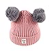 Cute Baby Beanie Hats for Boys Girls Cap Cotton Letter Knitted Ball Warm Children Hats (Pink)