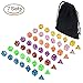 Translucent Polyhedral dice sets d&d of 49 Pieces, DNDND 7 Sets7-Die Polyhedral Dice Sets with Black Drawstring Bag for Dungeons Dragons Pathfinder D&D RPG MTG (D4, D6, D8, D10, D12, D20 and D%)