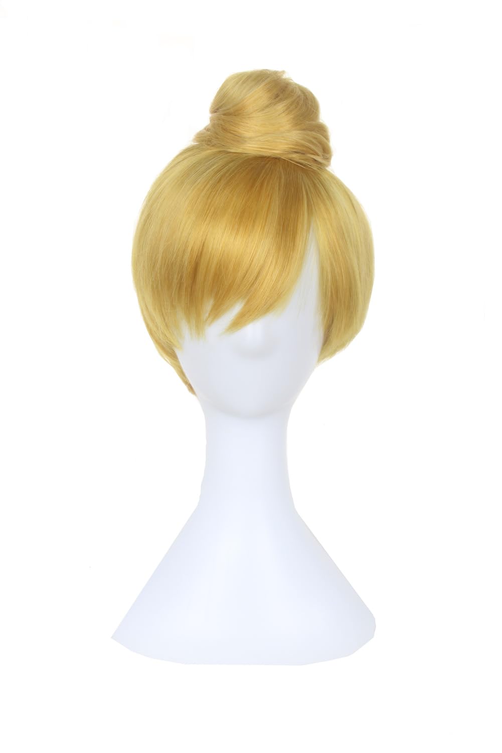 Photo 1 of OYSRONG Women's Short Blonde Yellow Straight With Bun Cosplay Costume Fiber Halloween Wig