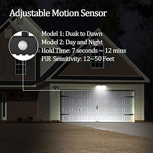 LED Security Lights Motion Sensor Outdoor Adjustable Flood Light 20W (200W Incandescent Equivalent) ï¼Œ6000K ï¼ŒIP65 Waterproof,Sensitivity/Wide Angle Illumination, 3 Modes ETL Certified, Exterio