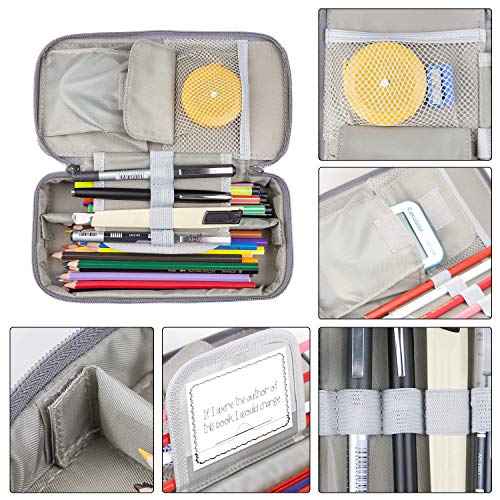 Pen Pencil Case with Double Zippers Big Capacity Pencil Pouch Durable Stationery for School Office Travel