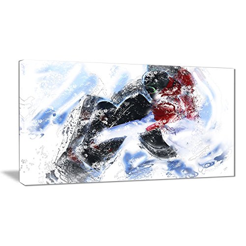 Digital Art Pt25503216 Snow Boarder Down Hilllarge Sport Canvas Art Print 32X16