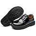 WQINSHOE Boys' Lace-up Oxford Black School Uniform Dress Shoes(Toddler/Little Kid/Big Kid)