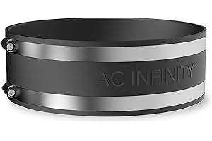 AC Infinity Noise Reduction Clamp 8-Inch, Duct Coupler with Stainless Steel Clamps, Flexible Rubber Coupling for Inline Fans 