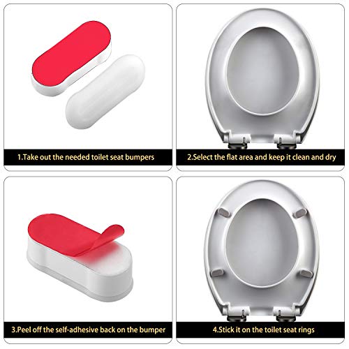 FYRLLEU Universal Toilet Seat Bumper Kit 4 Pack Toilet Seat Bumper