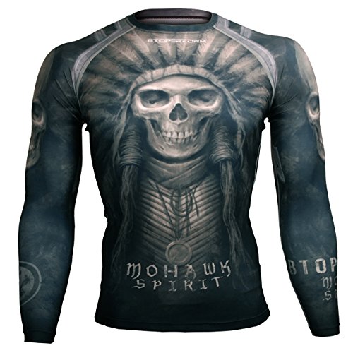 Btoperform Mens Womens MMA Running Printed Compression Shirt Long Sleeve Top Fx-102k (X-large)